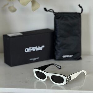 Off-White ORLANDO Women Sunglasses White Black Grey Oval OERI13O ORLANDO 0107